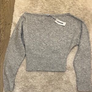 NWT Garage Light Gray Off-the-Shoulder Sweater. XS